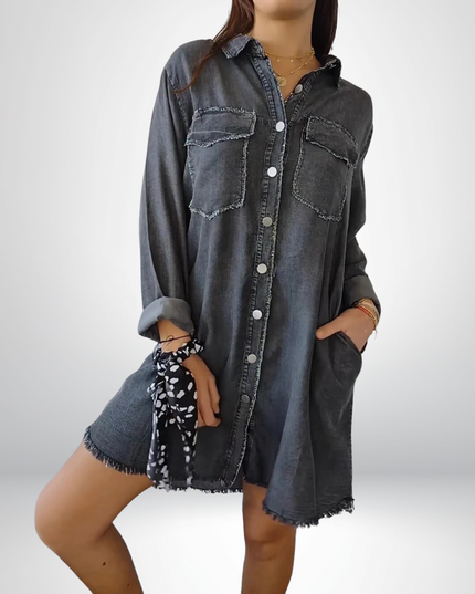 Thora - Stilvolle Jeansjacke mit Kragen