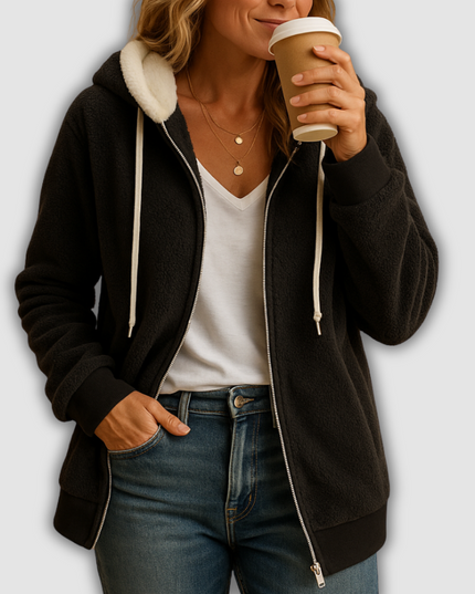 Wynne -Langes Damenfleecejacke mit Kapuze