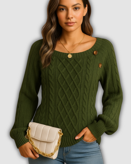 Lark- Damenstrickpullover mit langen Ärmeln