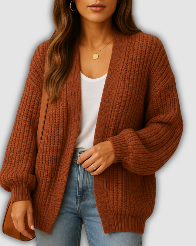 Liora - Lockere offene Damenstrickjacke mit Casual-Passform