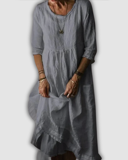 Siglindis - Maxikleid mit weitem Rundhalsausschnitt