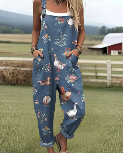 Waltraud - Vintage Blumen Jumpsuit Damen