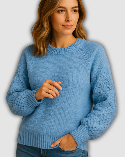 Maura - Gestrickter Damenpullover mit Rundhalsausschnitt