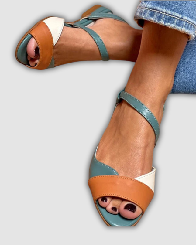 Marlies - Elegante Tricolore-Sandalen mit offener Spitze