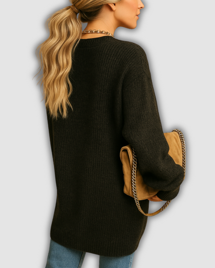 Nova - Klassische Damenstrickjacke mit offener Vorderseite