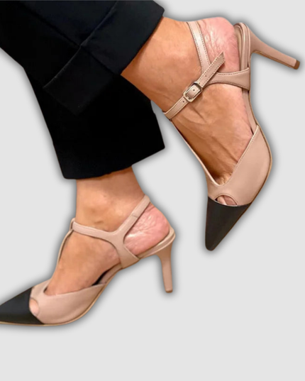 Alina - Zweifarbige Pumps mit Riemchen