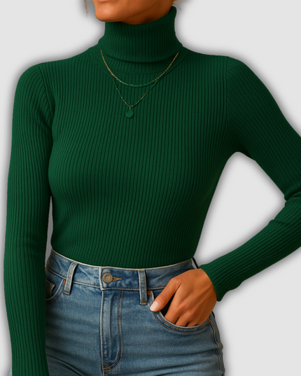 Zella - Eleganter Damenstrickrollkragenpullover