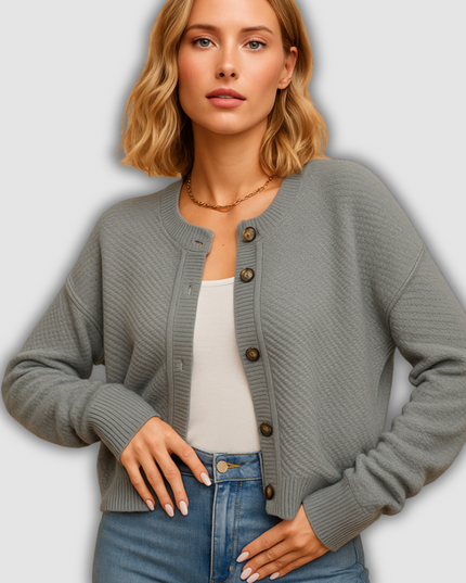 Gaia - Gestrickter Damencardigan mit Knöpfen