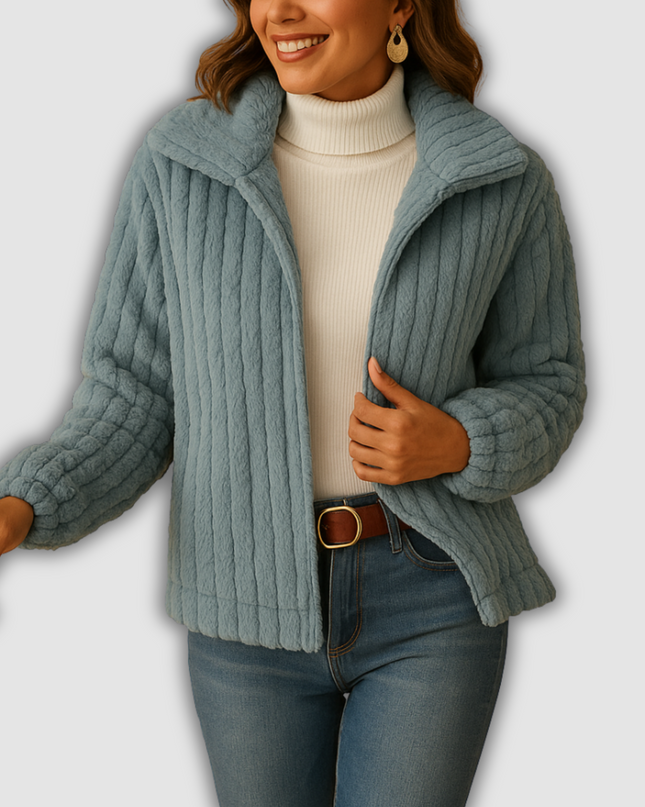 Jessa - Lange Damenfleecejacke mit Kragen
