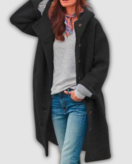 Lara - Eleganter Mantel mit langen Ärmeln und Knöpfen