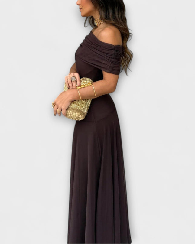 Anke - Toledo Ein-Schulter Mesh Maxi Kleid