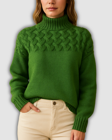Zephyr - Langer Rollkragenpullover im Strickstil für Damen