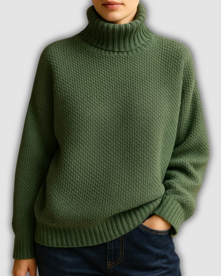 Una - Gestrickter Damenrollkragenpullover mit zeitlosem Design