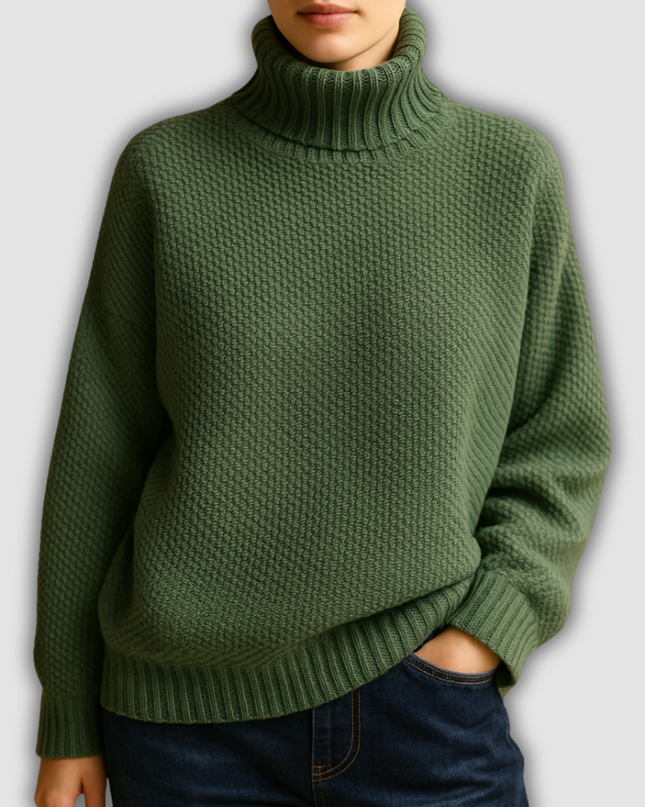 Una - Gestrickter Damenrollkragenpullover mit zeitlosem Design