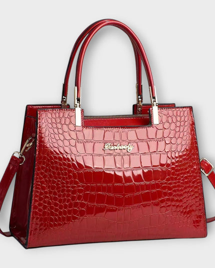 Ilse -  Glänzende Krokodilledermuster-Handtasche