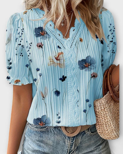 Emily - Modische Bluse mit spitzem Ausschnitt