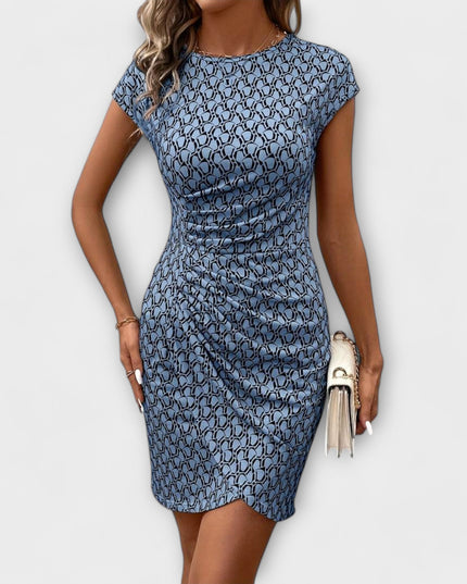 Silke - Kurzärmeliges Tulpenkleid mit Allover-Druck
