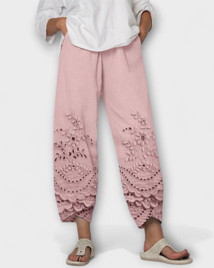 Livia – Weit Geschnittene Hose Mit Print Und Spitzendetail