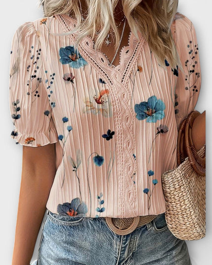 Emily - Modische Bluse mit spitzem Ausschnitt