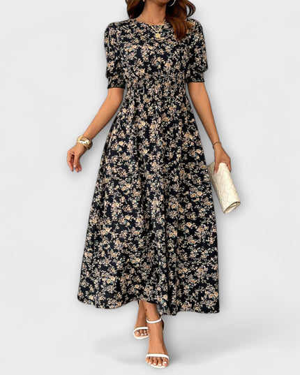 Käthe - Kleid mit Rundhalsausschnitt und Blumenmuster
