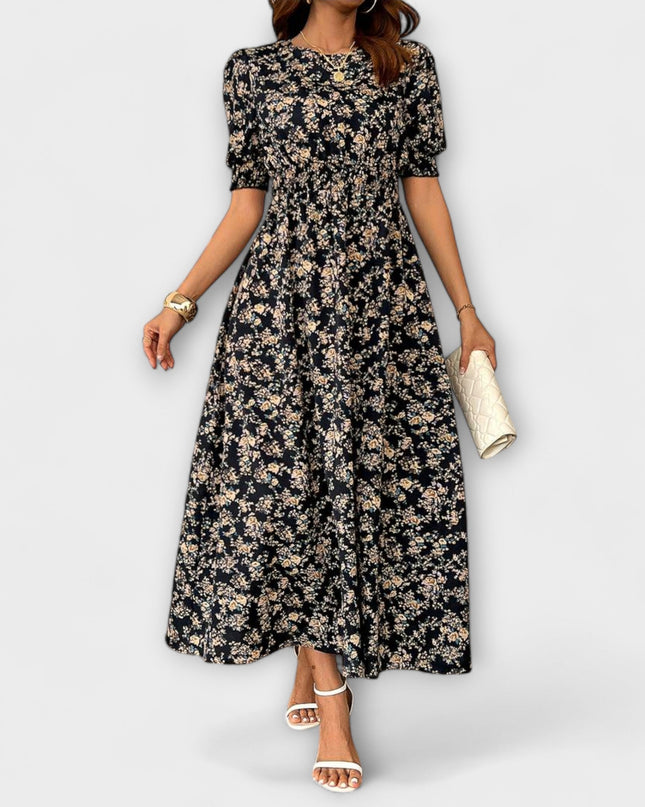 Käthe - Kleid mit Rundhalsausschnitt und Blumenmuster