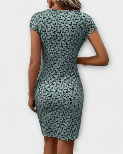 Silke - Kurzärmeliges Tulpenkleid mit Allover-Druck