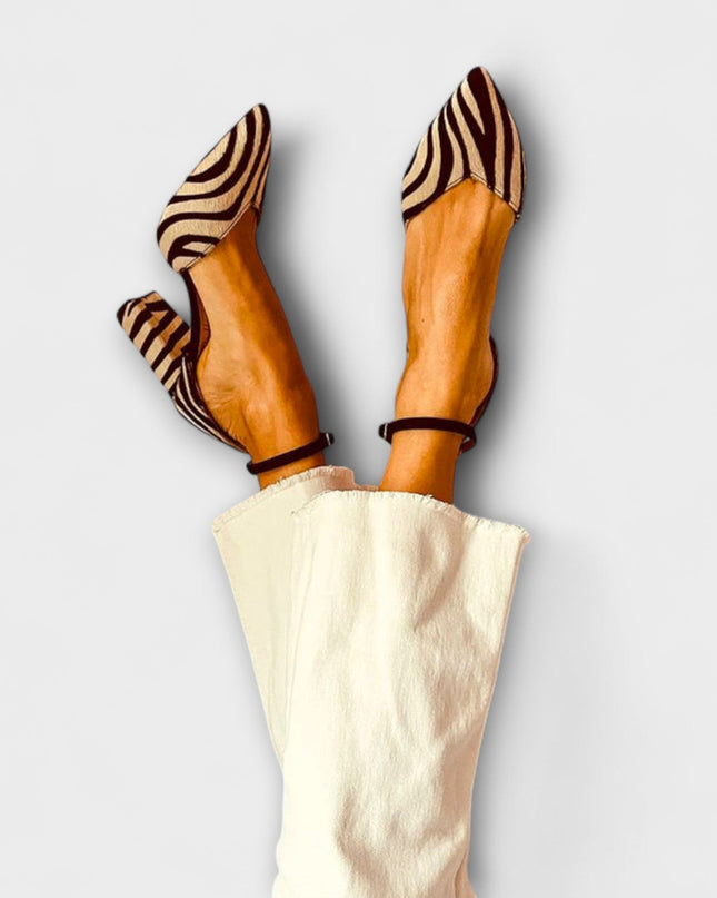 Zebrina – Statement Heels mit Zebra Print
