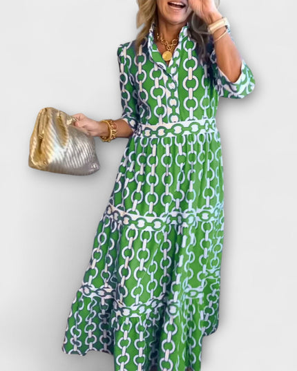 Melitta - Midi-Kleid mit Kettenmuster