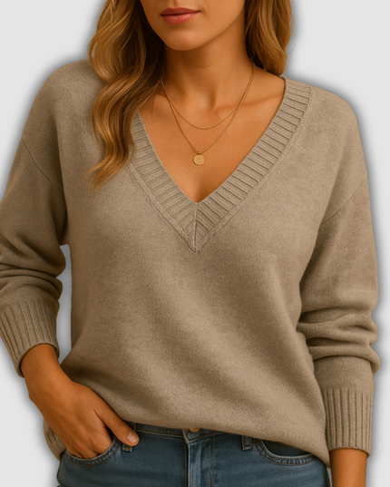 Greer - Damenstrickpullover mit V-Ausschnitt und eleganter Passform