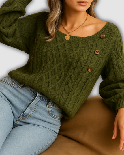 Lark- Damenstrickpullover mit langen Ärmeln