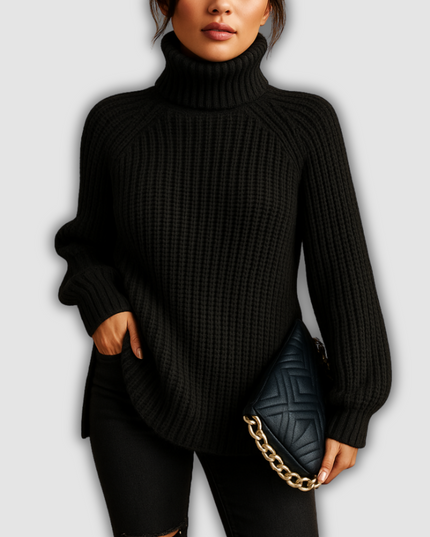 Kaia - Rollkragenpullover mit weicher Textur und minimalistischem Design für Damen