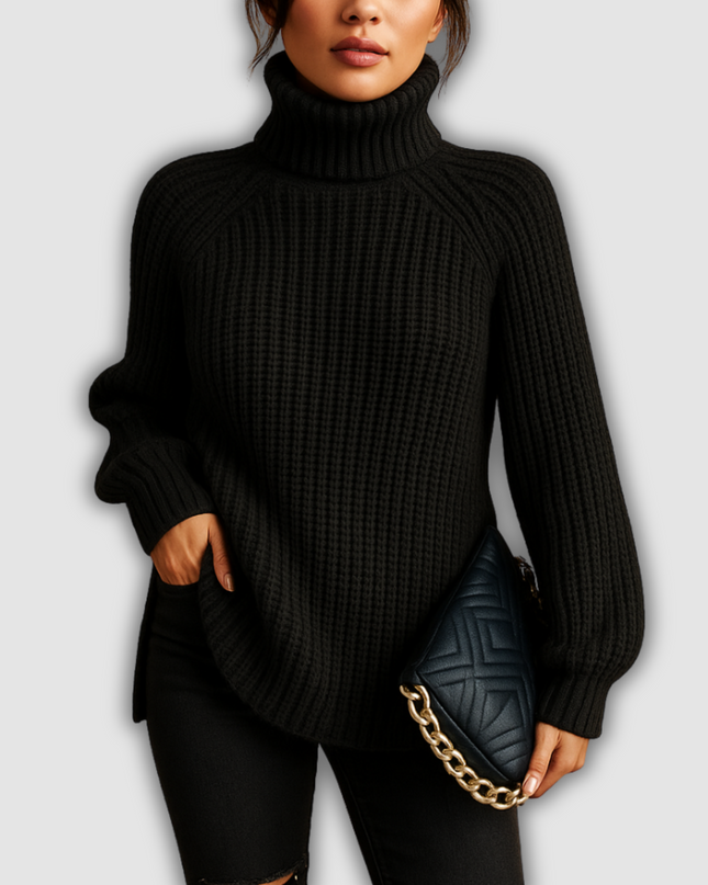 Kaia - Rollkragenpullover mit weicher Textur und minimalistischem Design für Damen
