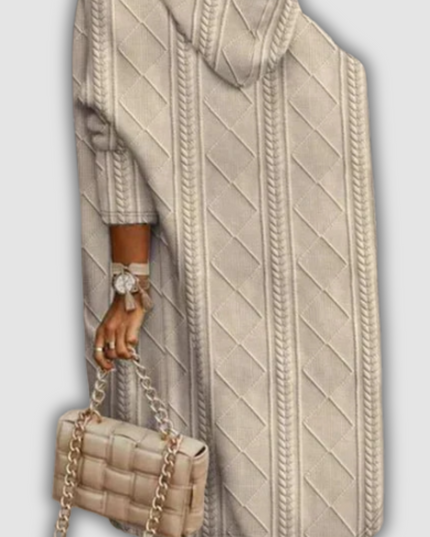 Emma - Langer Strickcardigan mit Kapuze