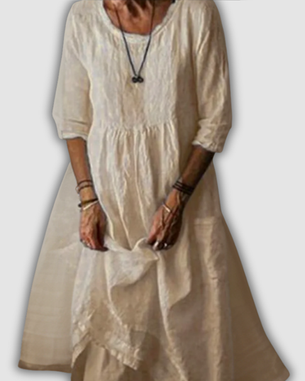 Siglindis - Maxikleid mit weitem Rundhalsausschnitt