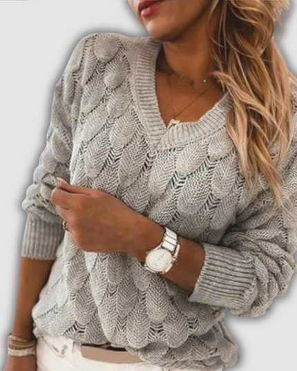 Traudel - Eleganter Pullover mit V-Ausschnitt