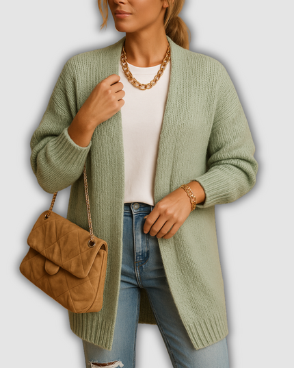 Nova - Klassische Damenstrickjacke mit offener Vorderseite