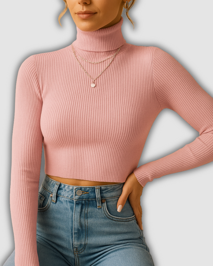 Zella - Eleganter Damenstrickrollkragenpullover