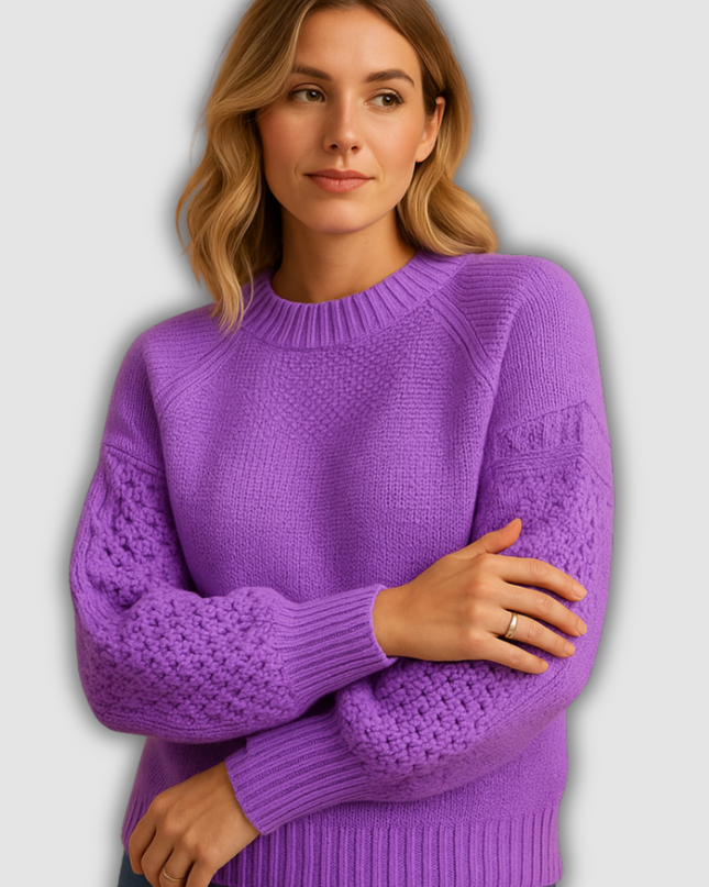 Maura - Gestrickter Damenpullover mit Rundhalsausschnitt