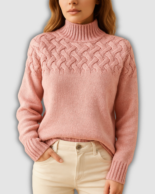 Zephyr - Langer Rollkragenpullover im Strickstil für Damen