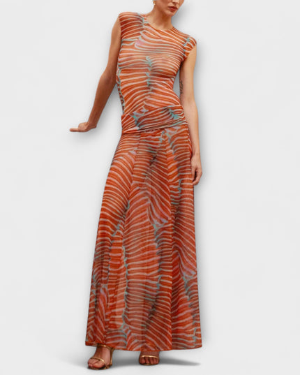 Phoenix - Schimmernder Wellen-Mesh-Bodysuit