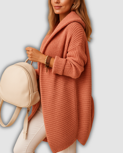 Clea - Offene Damenstrickjacke mit verlängerter Vorderseite