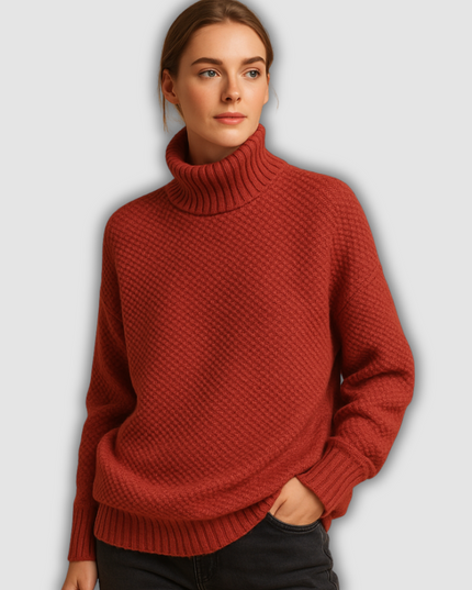 Una - Gestrickter Damenrollkragenpullover mit zeitlosem Design