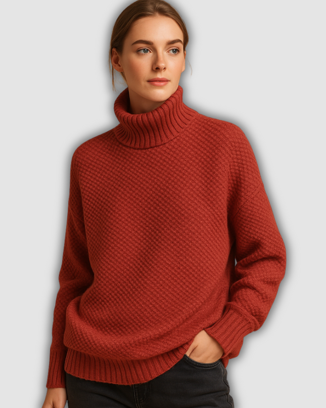 Una - Gestrickter Damenrollkragenpullover mit zeitlosem Design