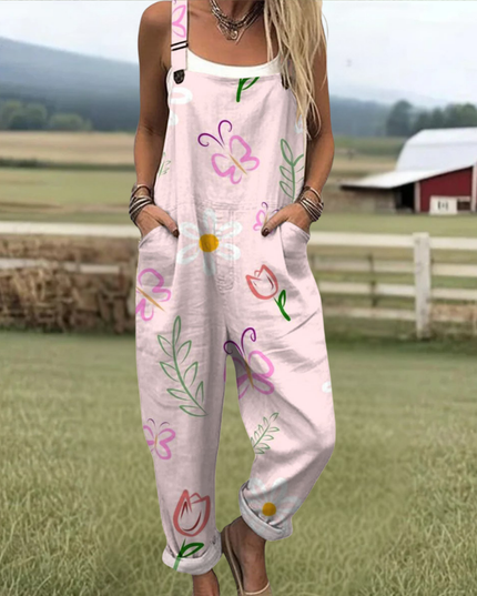 Brigitte - Vintage Blumen Jumpsuit Damen