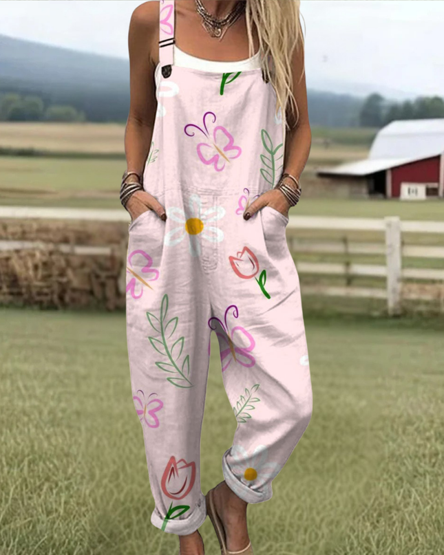 Brigitte - Vintage Blumen Jumpsuit Damen