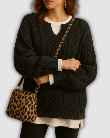 Taya - Atmungsaktiver Damenstrickpullover mit V-Ausschnitt