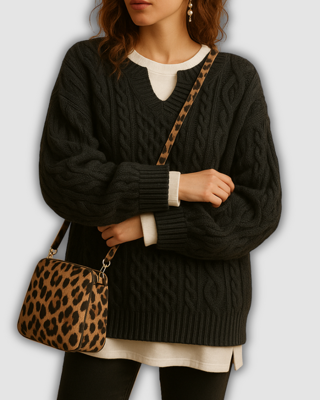 Taya - Atmungsaktiver Damenstrickpullover mit V-Ausschnitt