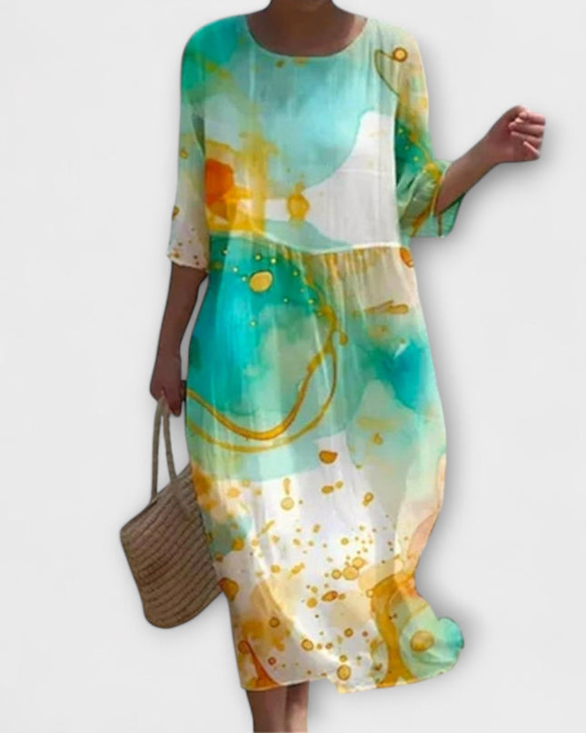Anka - Stilvolles Floral-Maxikleid