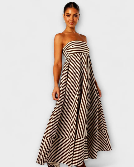 Sibylle - Nocturnal Charm Rüsch Maxi Kleid