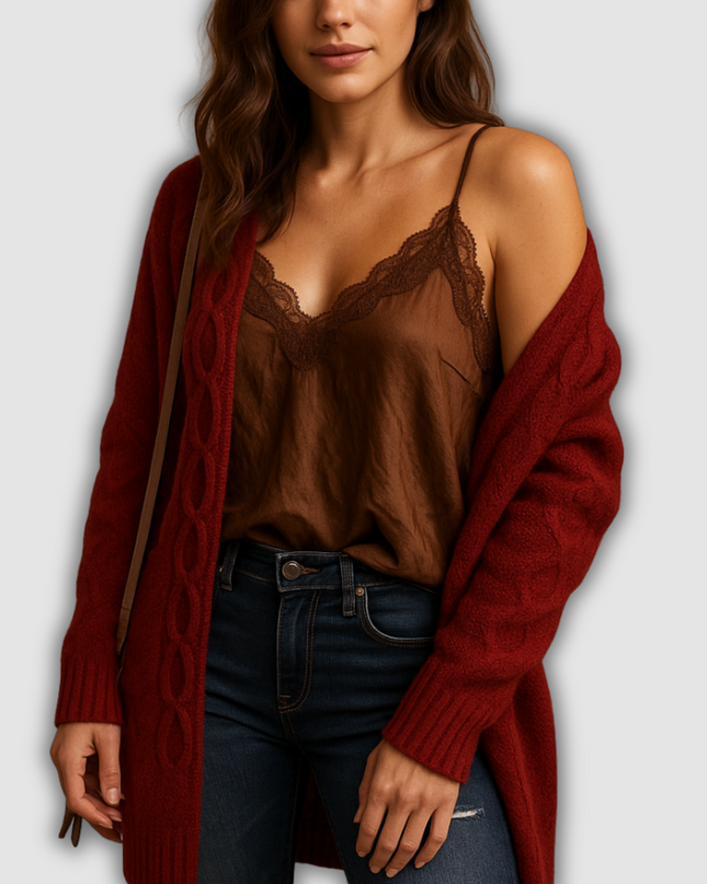 Orla - Leichte Damenstrickjacke mit Kapuze